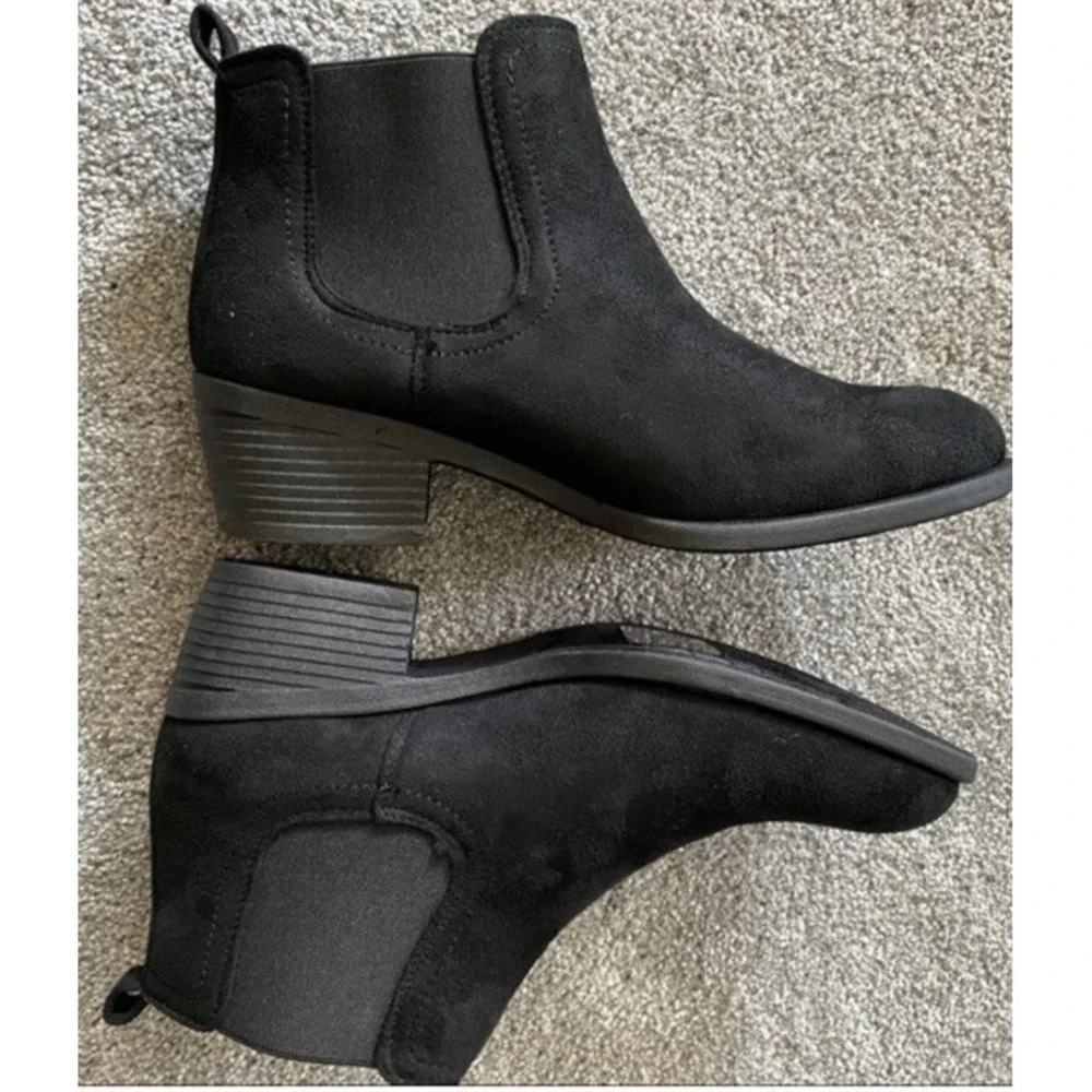 Pop Womens Emmy Block Heel ankle Boots black size 10.5 M New No Box